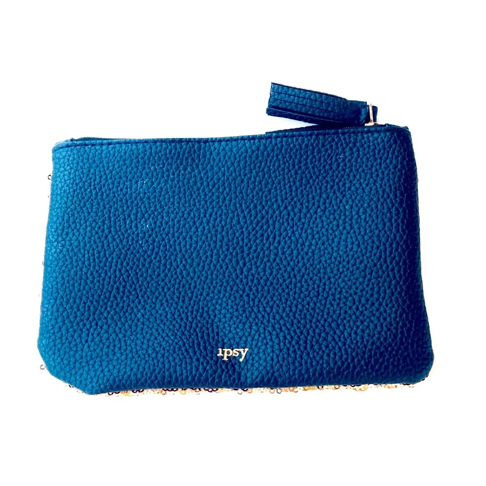 Gold Sequined Ipsy Cosmetic Mini Bag
